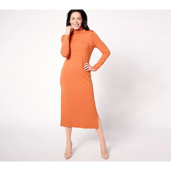 Women with Control Pet Jersey Tummy Control Midi Dress Crisp Foliage S A623040 - Picture 1 of 1